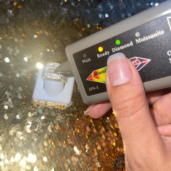 Men's Iced Out GRA Certified Diamond Ring VVS 14k White Gold Vermeil Moissanite - Picture 6 of 10